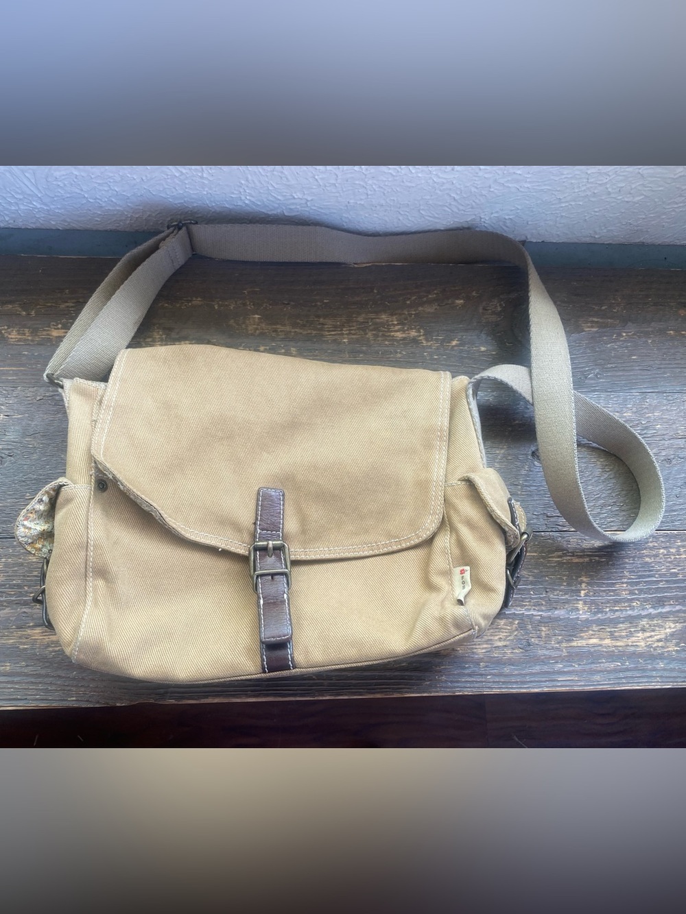Fossil Canvas Crossbody Bag in Tan